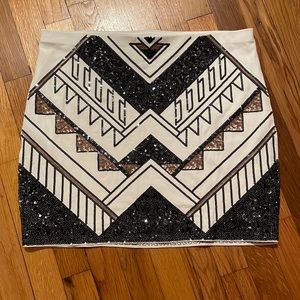 Express sequin mini skirt